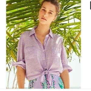 NWT Lilly Pulitzer Seaview linen button down